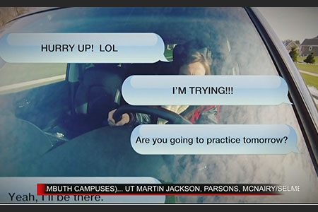 dramatization of receiving texts wen driving