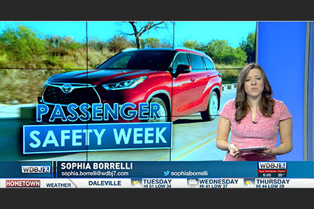 WDBJ-TV Anchor talking about National Passenger Safety Week