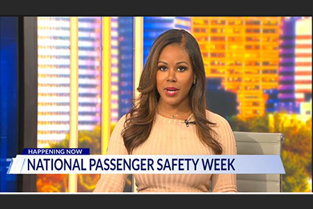 WDCW news anchor talking about National Passenger Safety Week