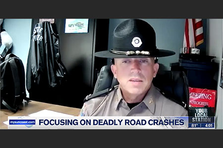 State trooper talking about national passenger safety week