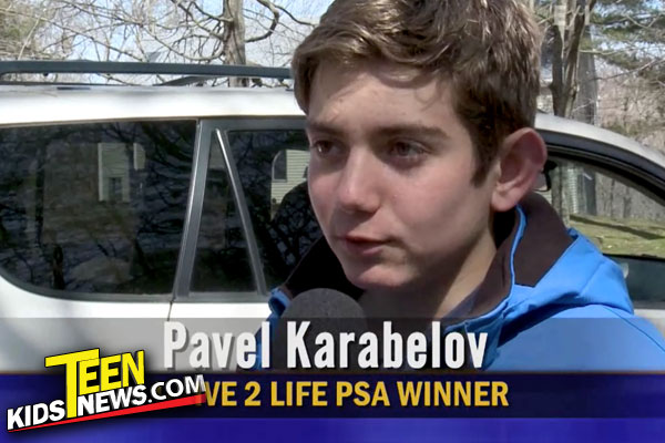 The teen who won the drive2life contest 2018 being interviewed
