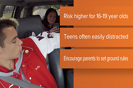 kinds in a car with stats for teen driving