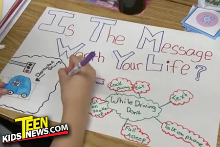 a view of a child drawing a poster