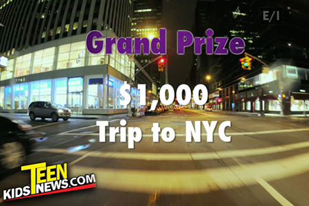 $1000 and a trip to NYC with a dark street background