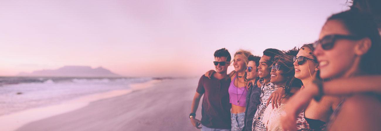 Teens on the beach